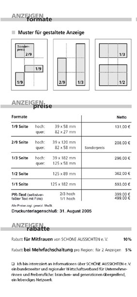 commerzielle - Media-Daten u. Formular